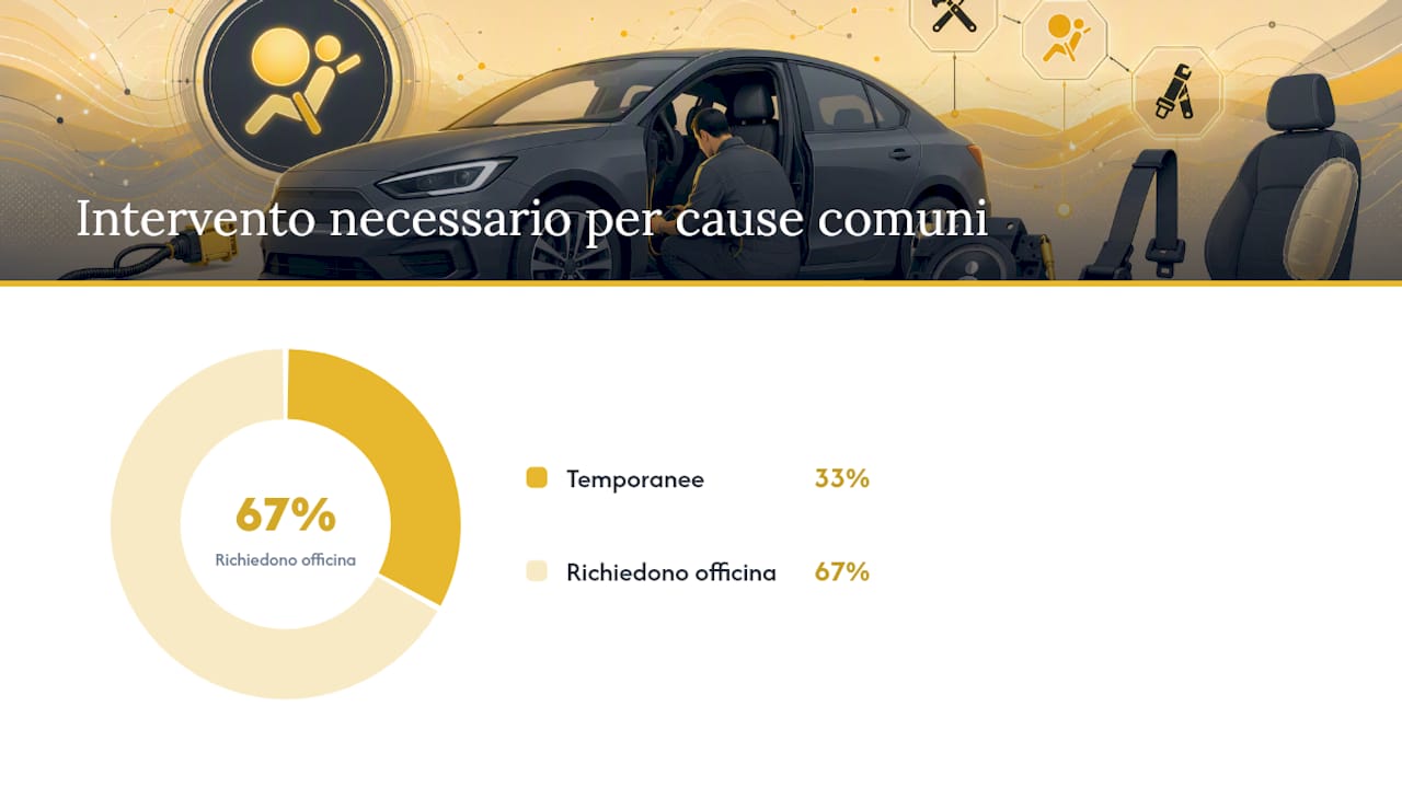 Cause più comuni che accendono la spia airbag — overview diagram